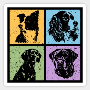 Vibrant Dog World in Retro Style Magnet